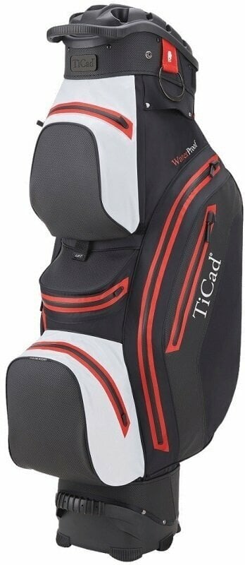 Golf Bag Ticad QO 14 Premium Water Resistant Black/White/Red Golf Bag