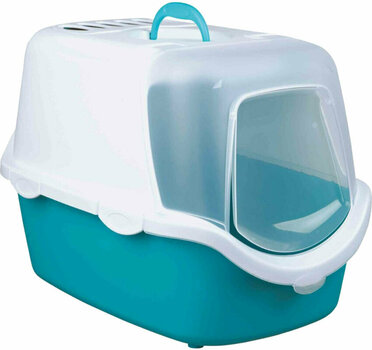 Cat Toilet Trixie Vico Open Top Litter Tray With Hood Turquoise/White 40×40×56 cm - 1