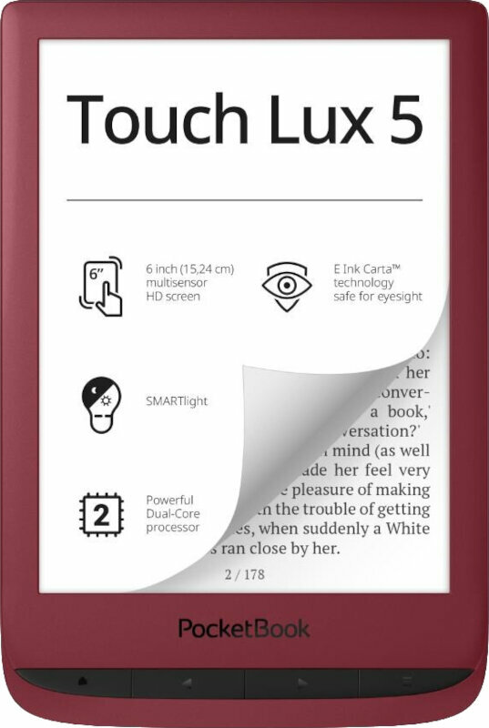 Čítačka kníh PocketBook 628 Touch Lux 5 - Ruby Red