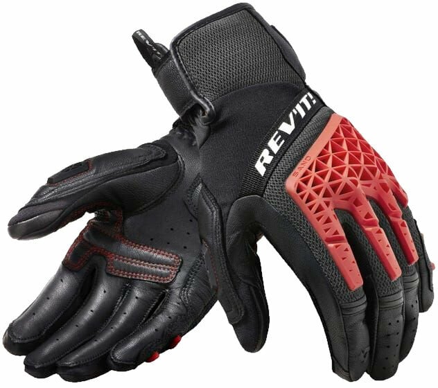 Δερμάτινα Γάντια Μηχανής Rev'it! Gloves Sand 4 Black/Red 2XL Δερμάτινα Γάντια Μηχανής