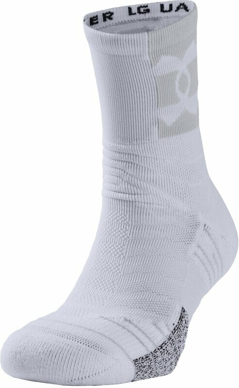 Calcetines deportivos Under Armour UA Playmaker Mid Crew White/Halo Gray/White XL Calcetines deportivos