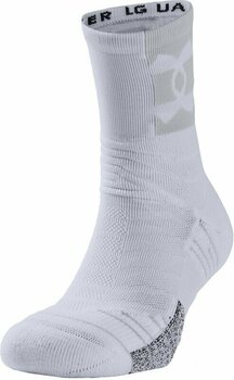 Fitness ponožky Under Armour UA Playmaker Mid Crew White/Halo Gray/White XL Fitness ponožky - 1