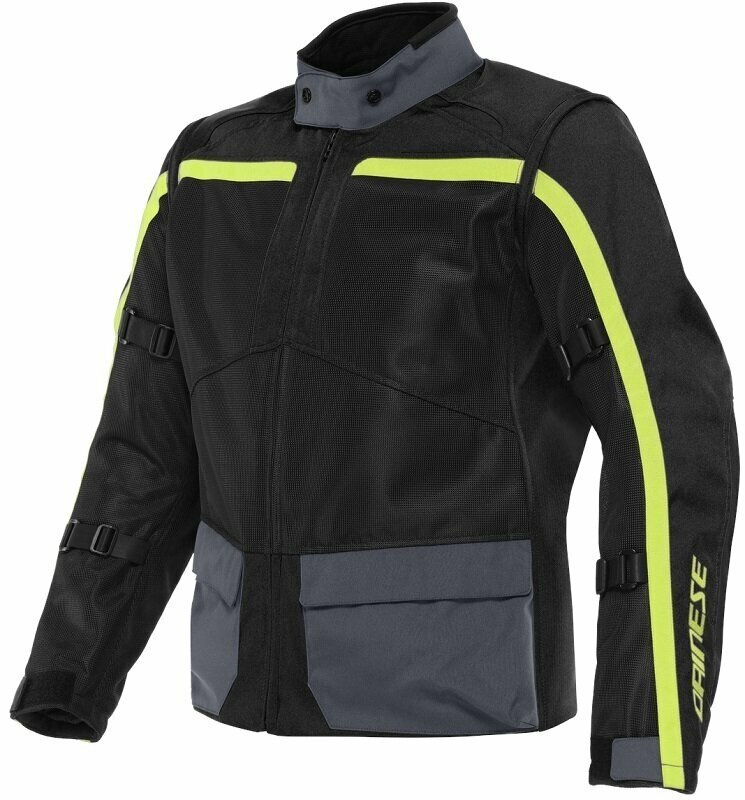Giacca in tessuto Dainese Outlaw Black/Ebony/Fluo Yellow 62 Giacca in tessuto