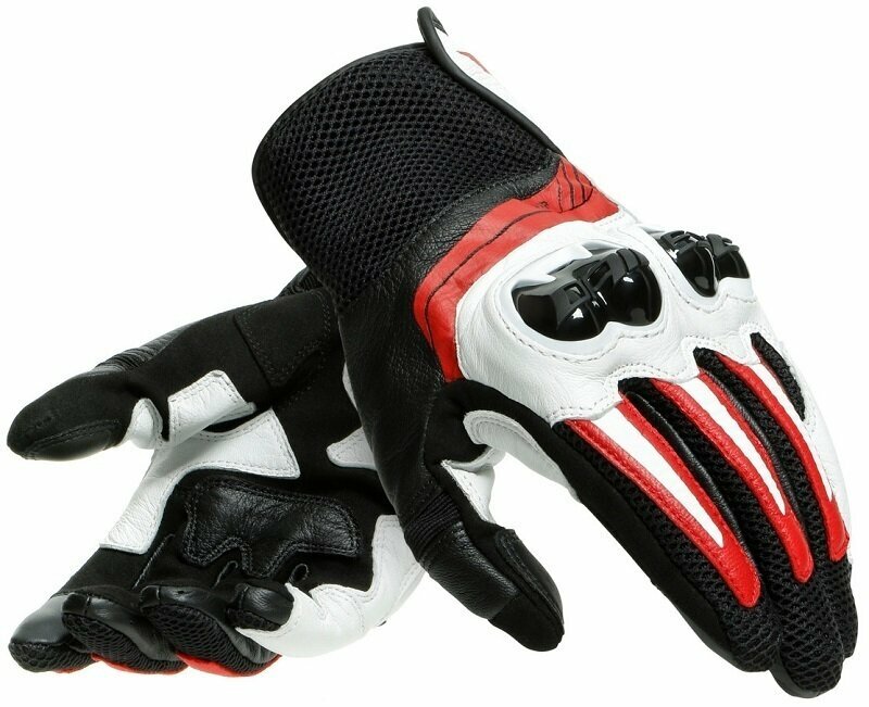 Motorcycle Gloves Dainese Mig 3 Black/White/Lava Red XS Motorcycle Gloves