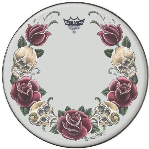 Kожа за барабан Remo TT-0814-AX-T05 Ambassador X Skyndeep Rock and Roses 14" Kожа за барабан