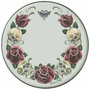 Drum Head Remo TT-0814-AX-T05 Ambassador X Skyndeep Rock and Roses 14" Drum Head - 1