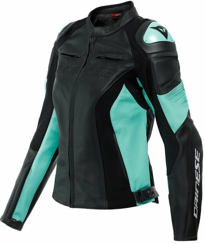 Leather Jacket Dainese Racing 4 Lady Black/Acqua Green 38 Leather Jacket