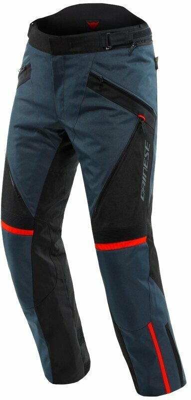 Pantalons en textile Dainese Tempest 3 D-Dry Ebony/Black/Lava Red 64 Regular Pantalons en textile