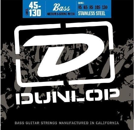 Saiten für 5-saitigen E-Bass, Saiten für 5-Saiter E-Bass Dunlop DBS 45130