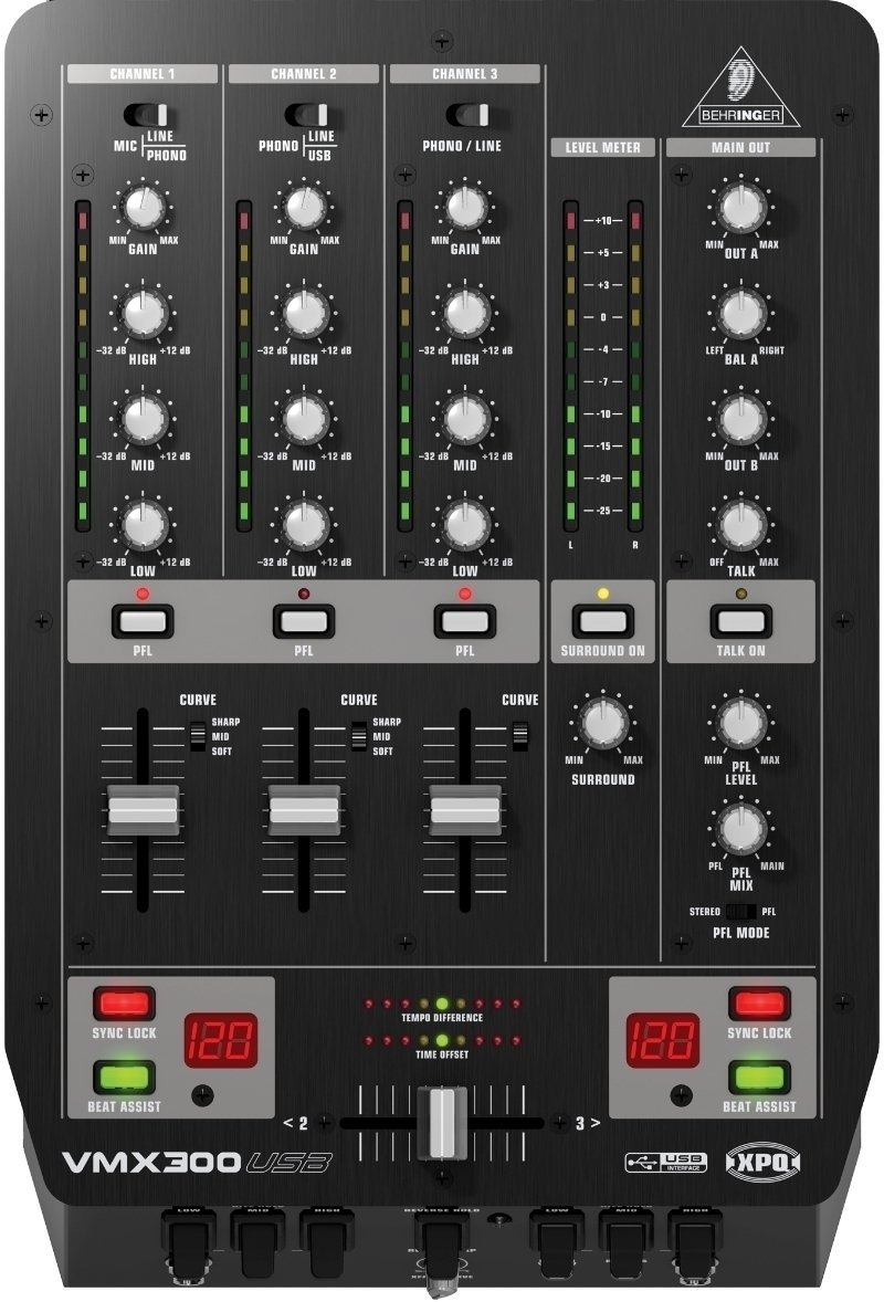 DJ mix pult Behringer VMX 300 USB PRO MIXER