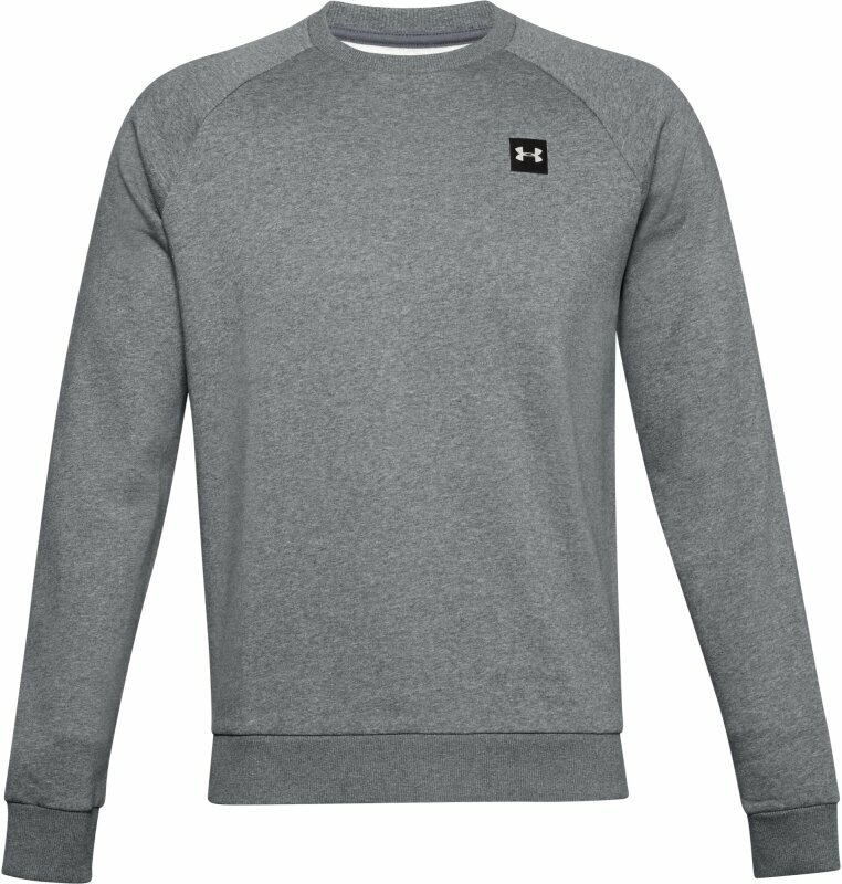 Fitness Sweatshirt Under Armour UA Rival Fleece Crew Pitch Gray Light Heather/Onyx White 2XL Fitness Sweatshirt