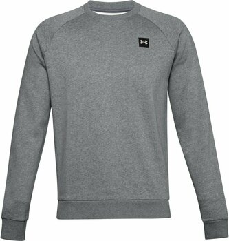 Fitness Sweatshirt Under Armour UA Rival Fleece Crew Pitch Gray Light Heather/Onyx White 2XL Fitness Sweatshirt - 1