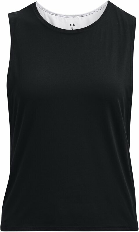 Fitness shirt Under Armour UA HydraFuse 2-in-1 Black/White/Black S Fitness shirt