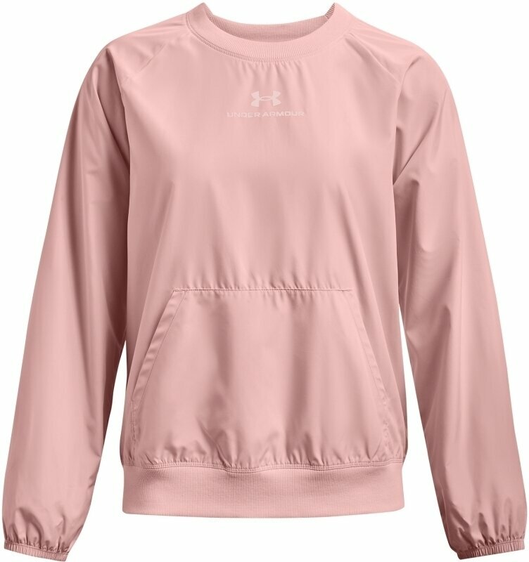 Fitness-sweatshirt Under Armour UA Rush Woven Crew Retro Pink/White M Fitness-sweatshirt