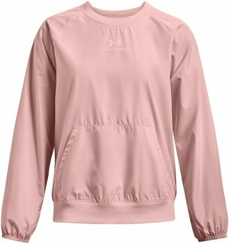 Fitness-sweatshirt Under Armour UA Rush Woven Crew Retro Pink/White M Fitness-sweatshirt - 1