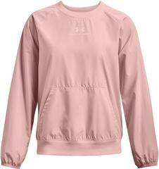 Fitness Sweatshirt Under Armour UA Rush Woven Crew Retro Pink/White