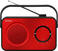 Retro Radio Aiwa R-190 Red Retro Radio