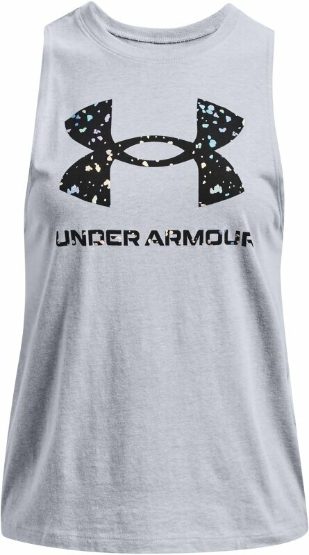 Träning T-shirt Under Armour Live Sportstyle Graphic Mod Gray Light Heather/Black XL Träning T-shirt