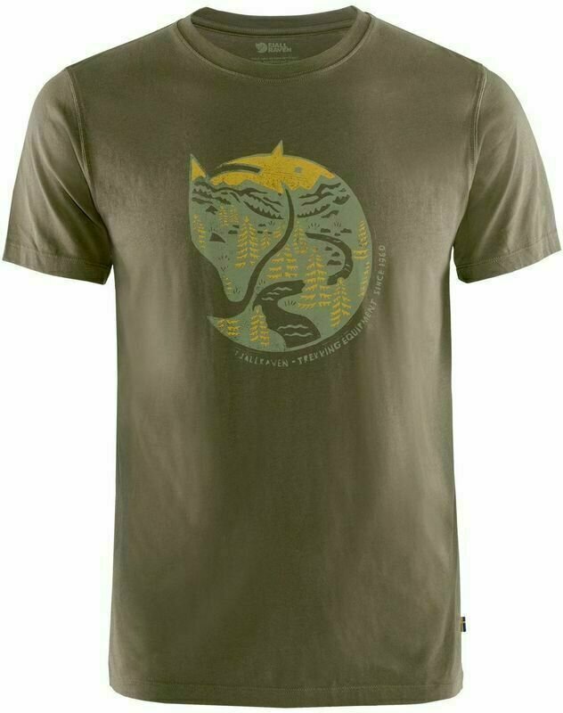 Outdoor T-Shirt Fjällräven Arctic Fox Dark Olive S T-Shirt