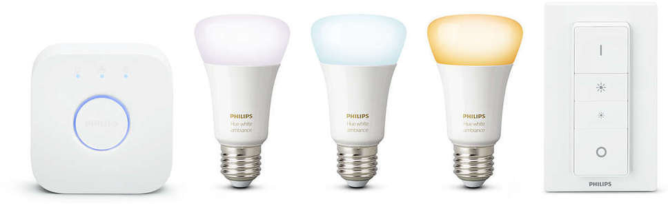 Smart belysning Philips Hue White Ambiance 9.5W A60 E27 set EU