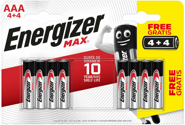 AAA-batterijen Energizer MAX - AAA/4+4 8