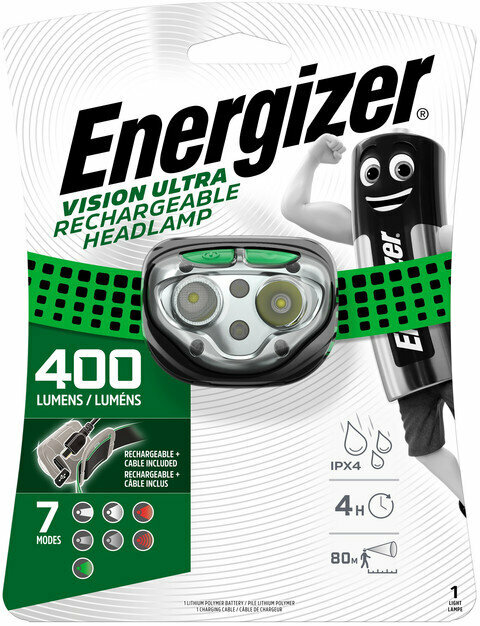 Energizer Headlight Vision Rechargeable 400lm 400 lm Lanterna frontala