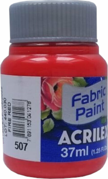 Boja za tekstil Acrilex 4140507 Боја за платно Fire Red 37 ml 1 kom