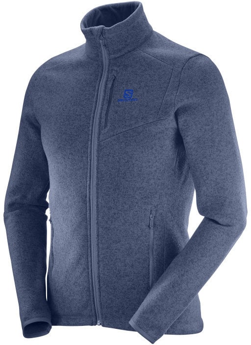 T-shirt/casaco com capuz para esqui Salomon Bise FZ M Dress Blue/Night Sky M