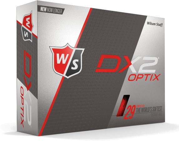 Нова топка за голф Wilson Staff DX2 Optix 12-Ball Red