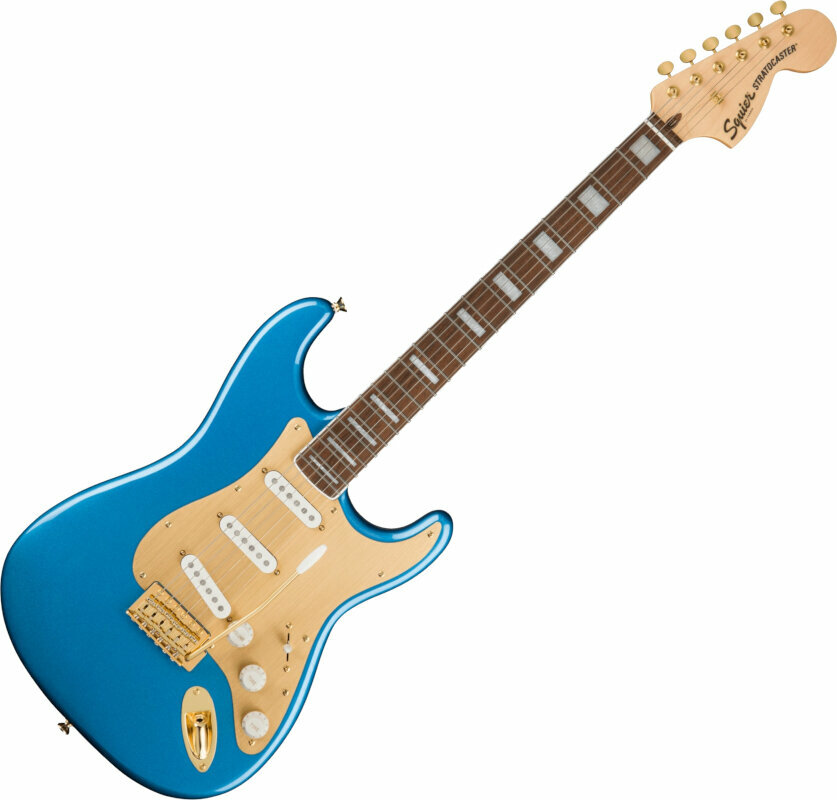Electric guitar Fender Squier 40th Anniversary Stratocaster Gold Edition LRL Lake Placid Blue
