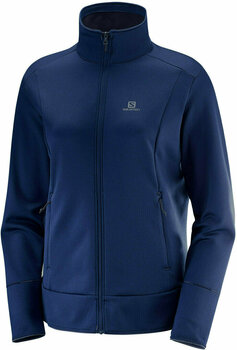 T-shirt/casaco com capuz para esqui Salomon Discovery FZ W Medieval Blue Heathe S Hoodie - 1