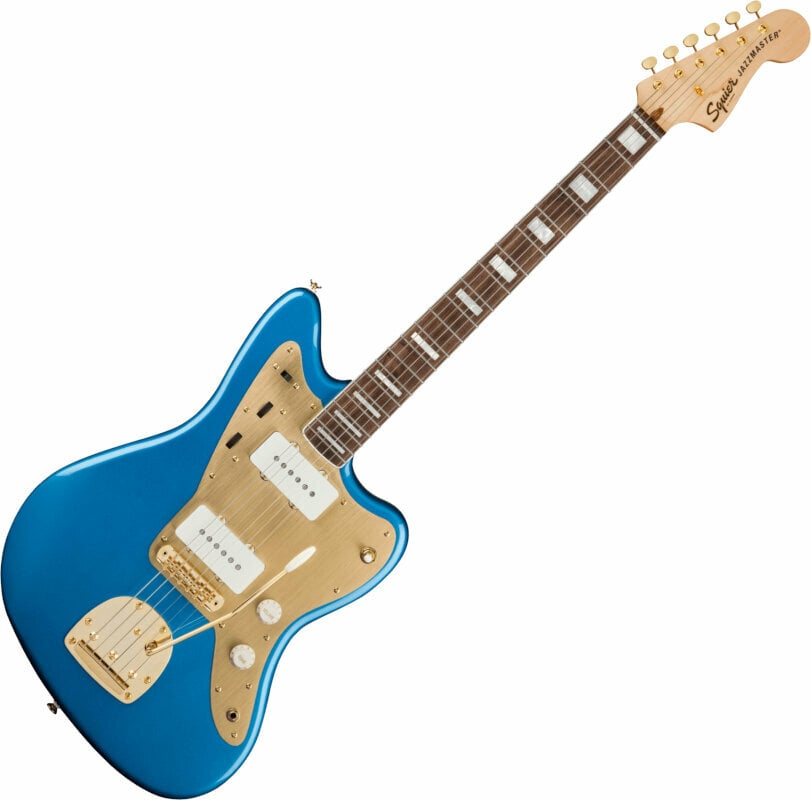 Elektrische gitaar Fender Squier 40th Anniversary Jazzmaster Gold Edition LRL Lake Placid Blue