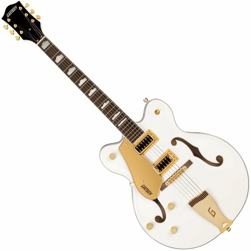 Semi-akoestische gitaar Gretsch G5422GLH Electromatic DC LRL Snowcrest White