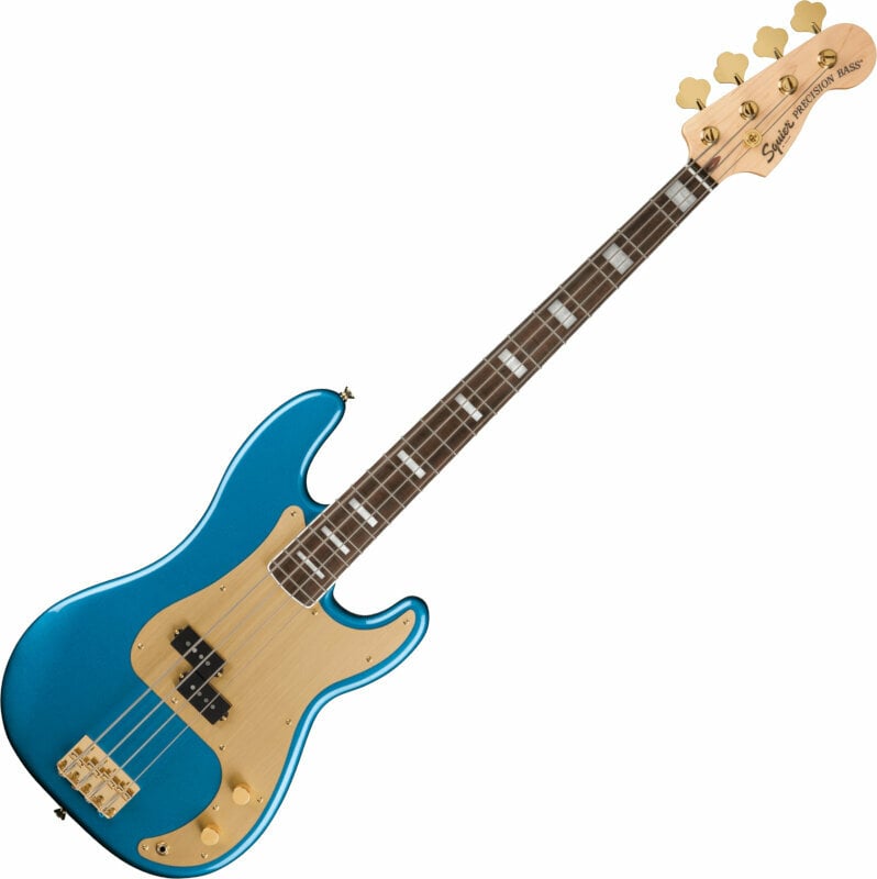 Elektrische basgitaar Fender Squier 40th Anniversary Precision Bass Gold Edition LRL Lake Placid Blue