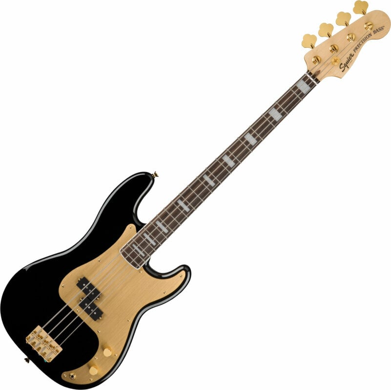 Elektrische basgitaar Fender Squier 40th Anniversary Precision Bass Gold Edition LRL Black