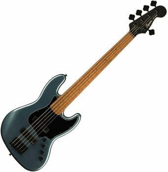 5-string Bassguitar Fender Squier Contemporary Active Jazz Bass RMN HH V Gunmetal Metallic (Pre-owned) - 1