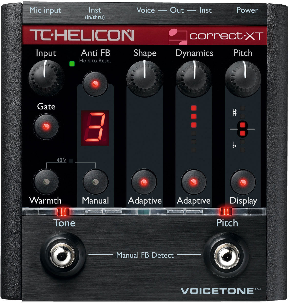 Processador de efeitos vocais TC Helicon VoiceTone CORRECT XT