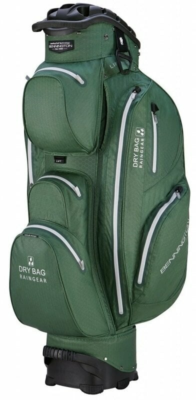 Borsa da golf Cart Bag Bennington QO 14 Water Resistant Dark Green/Silver Borsa da golf Cart Bag