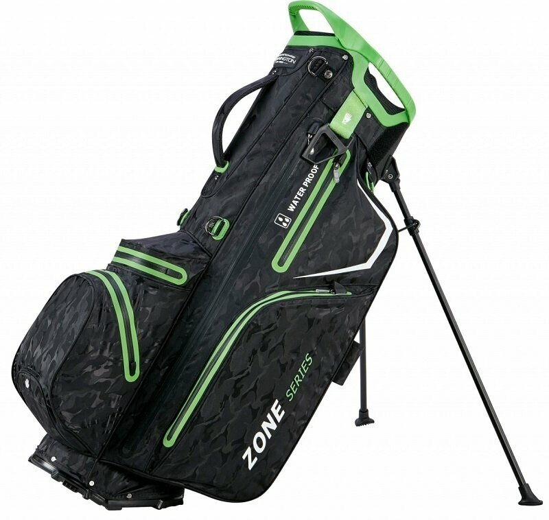 Golf torba Stand Bag Bennington Zone 14 WP Water Resistant Black Camo/Lime Golf torba Stand Bag