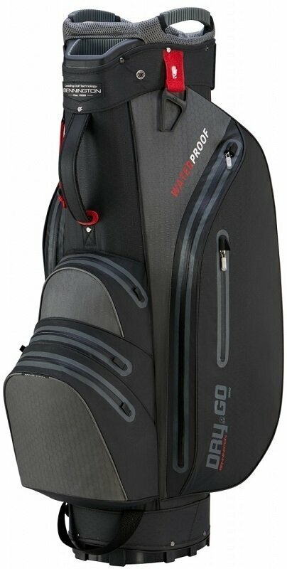 Golf Bag Bennington Dry GO 14 Grid Orga Water Resistant With External Putter Holder Black/Canon Grey Golf Bag