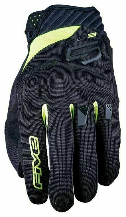 Motorcycle Gloves Five RS3 Evo Black/Fluo Yellow XS Motorcycle Gloves