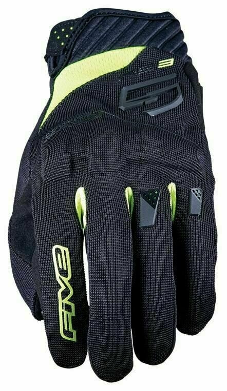 Motorcycle Gloves Five RS3 Evo Black/Fluo Yellow S Motorcycle Gloves