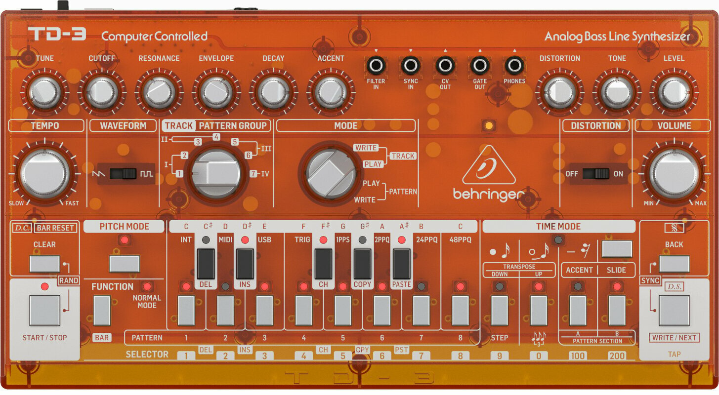 Синтезатор Behringer TD-3 Transparent Orange