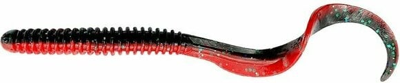 Rubber Lure Savage Gear Rib Worm 10 pcs Red N Black 9 cm 3 g - 1