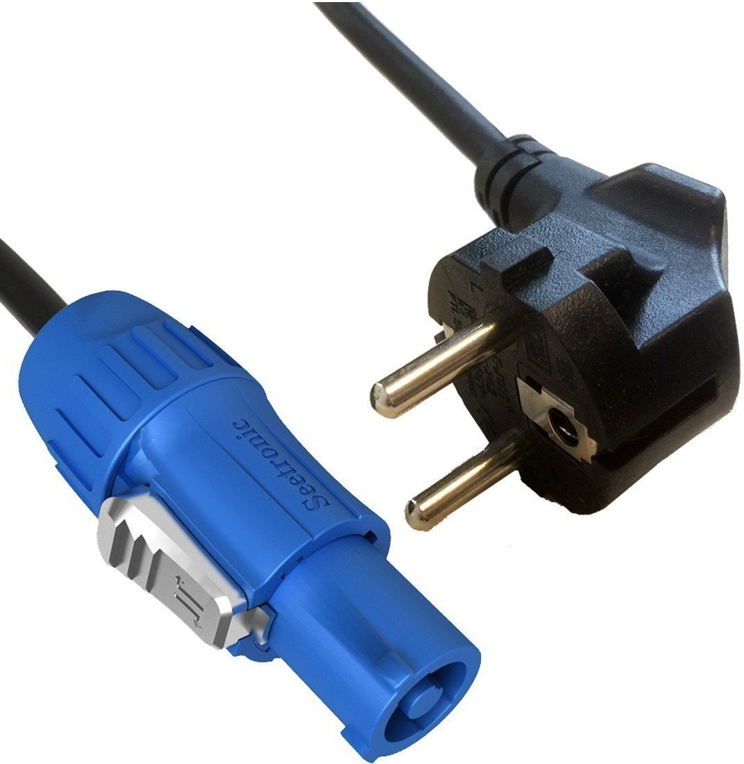 Câble d'alimentation ADJ MPC Powercon - CEE 7/7 Bleu-Noir 2 m
