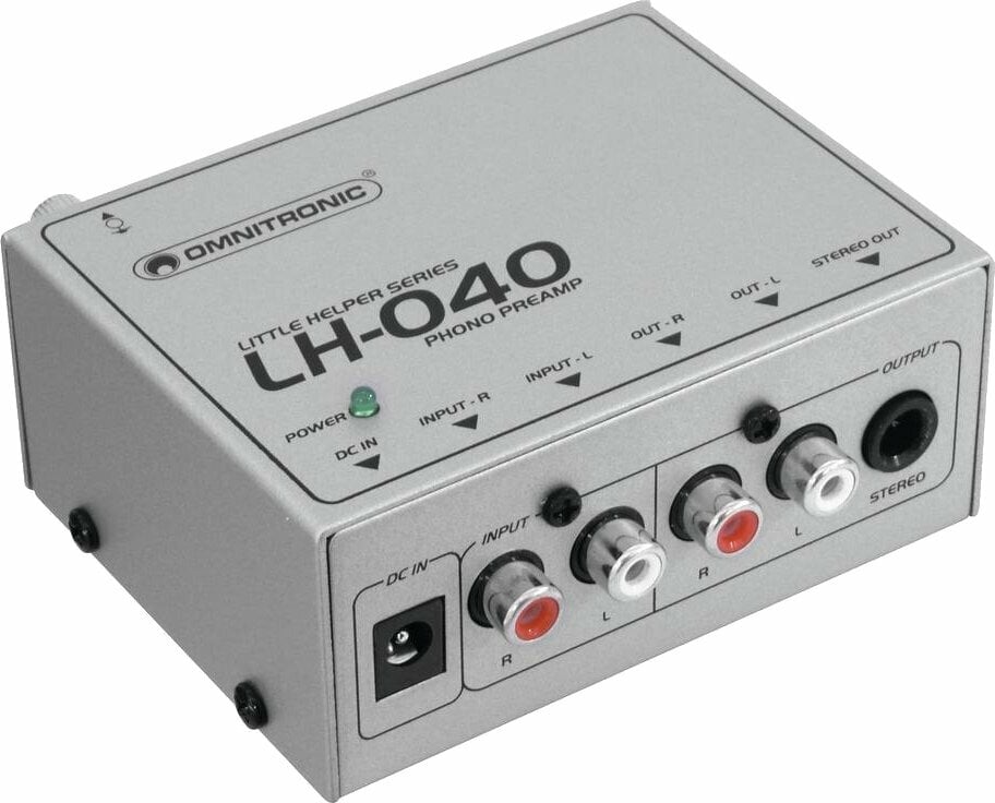 Gramofónový predzosilňovač Omnitronic LH-040 Strieborná