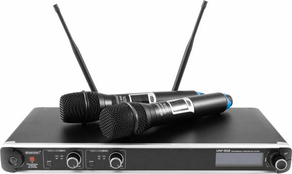 Conjunto de microfone de mão sem fios Omnitronic UHF-302 823 MHz - 1