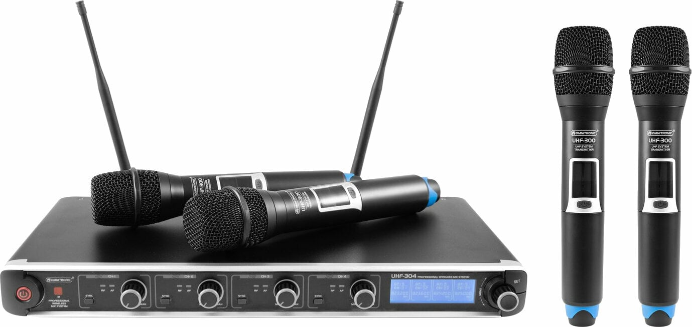 Wireless Handheld Microphone Set Omnitronic UHF-304 823 MHz