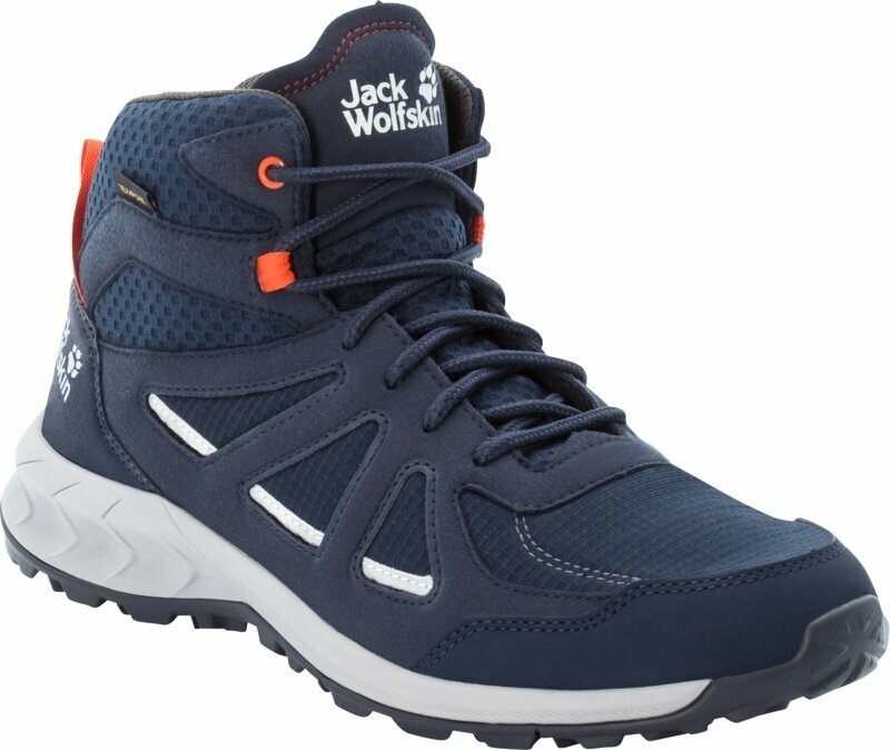 Jack Wolfskin Férfi túracipők Woodland 2 Texapore Mid Dark Blue/Red 42,5