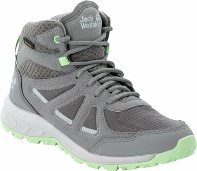 Womens Outdoor Shoes Jack Wolfskin Woodland 2 Texapore Mid W Dark Grey/Light Green 37 Womens Outdoor Shoes - 1